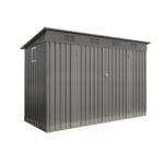 4 x 9 FT Outdoor Storage Shed, Metal Garden Shed Tool House with Sloping Roof vents and 2 Backyard